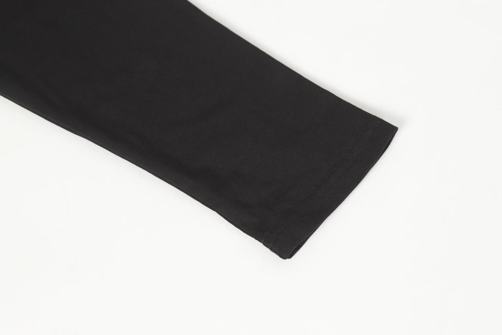 Logo Flag Long Sleeve Tee - Black White Gothic Street T-Shirt K2126