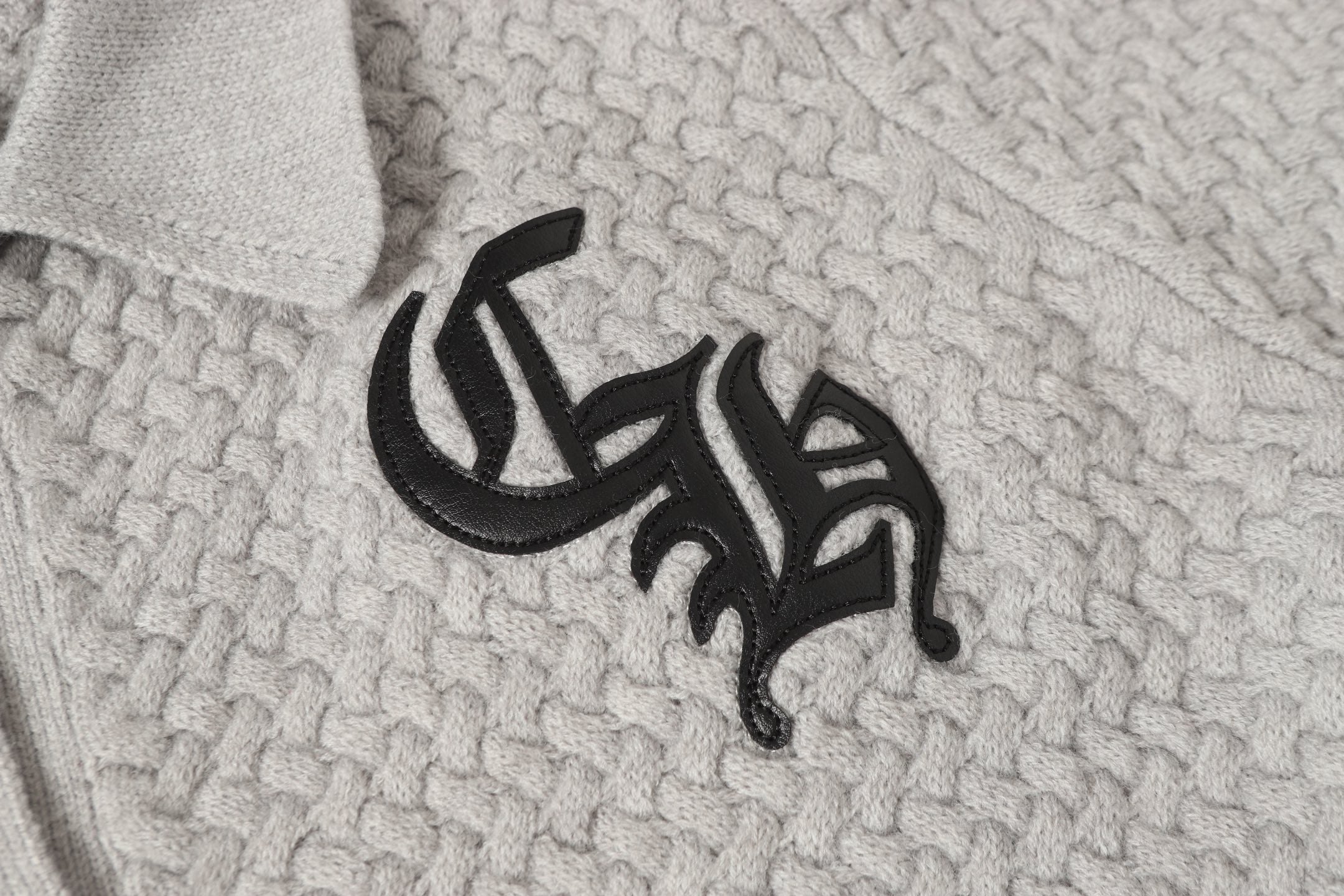 Gothic Cross Knit Cardigan - Black Grey Streetwear Jacket 904